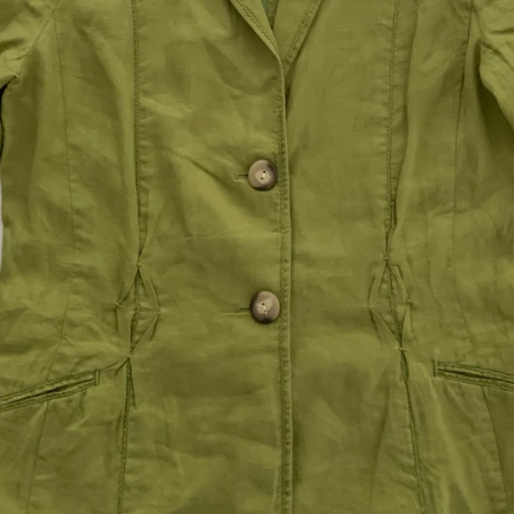 J Jill Small Tall 100% Linen Chartreuse Blazer New - Picture 4 of 12